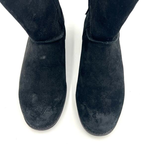 ABEO Blaine Black Suede Boot Shearling Tassel Size 8 - Picture 3 of 11